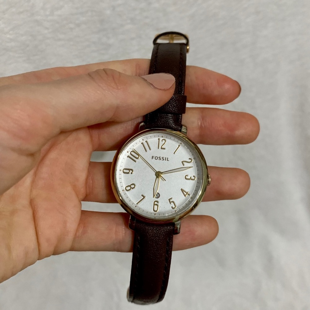 Women's Fossil Jacqueline Dark Brown Leather Watch